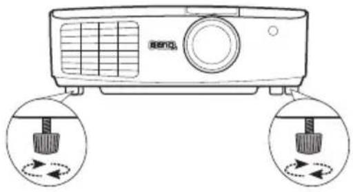 BENQ MX763 - Adjusting the projection angle - 1