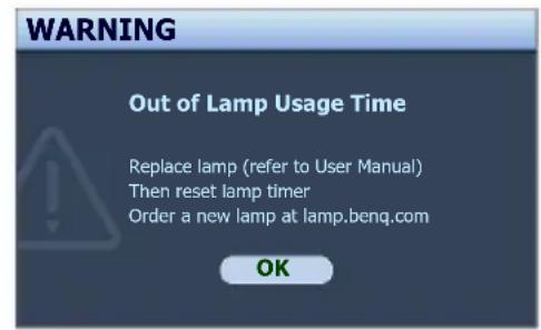 BENQ MX763 - Timing of replacing the lamp - 5