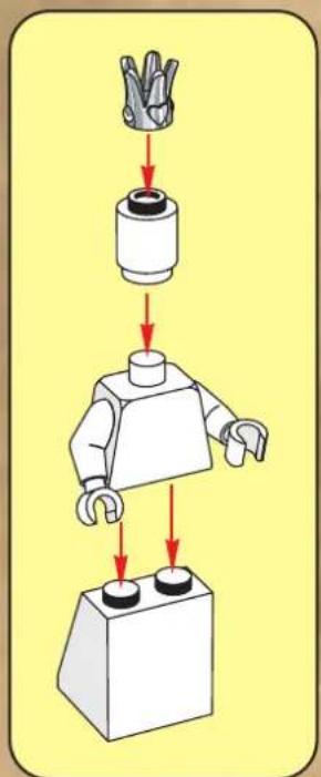 Diagram illustrating a robotic arm pressing a mechanical component, showing force application and assembly steps.