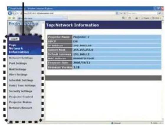 Project Settings Top:Network Information Project Name Projector 1 OKCP ON IP Address 192,168.3.30 Install Mask 255,255,255.0 Default Command 192,168.1.1 MAC Address 1999/07/20/13/07 Termination Date 2008/10/12 COMMENTS SYSTEM 3.18