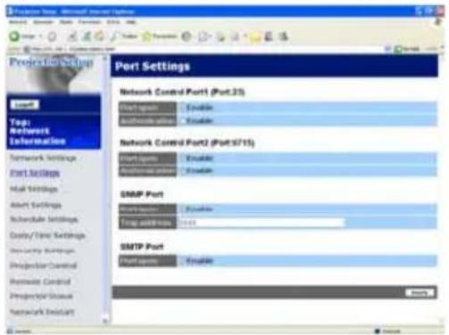 HITACHI CP-X807W - Port Settings (Poortinstellingen) - 1