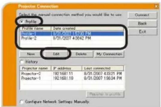 HITACHI CP-X807W - Bewerken profielgevens. - 2
