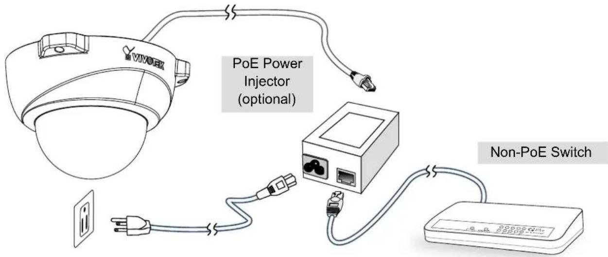Vivotek FD8138-H - - When using a non-PoE switch - 1