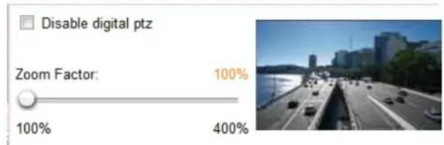 Disable digital ptz Zoom Factor: 100% 100% 400%