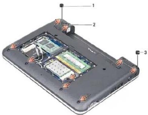 DELL Inspiron Mini 9 - Melepaskan Palm Rest - 1