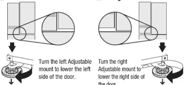 HITACHI R-D6800N - Adjusting the refrigerator adjustable mount to keep it level - 1