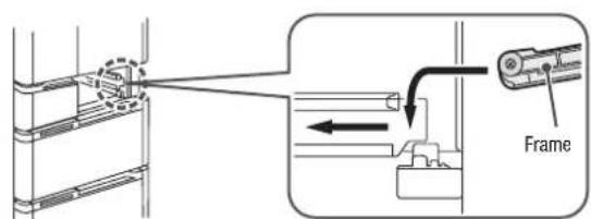 HITACHI R-D6800N - How to attach the slide door (Ice Compartment/Upper Freezer/Lower Freezer/Vegetable Compartment) - 1