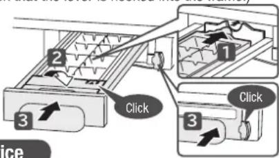 HITACHI R-D6800N - Open the Ice Compartment, and then attach the ice tray. - 1