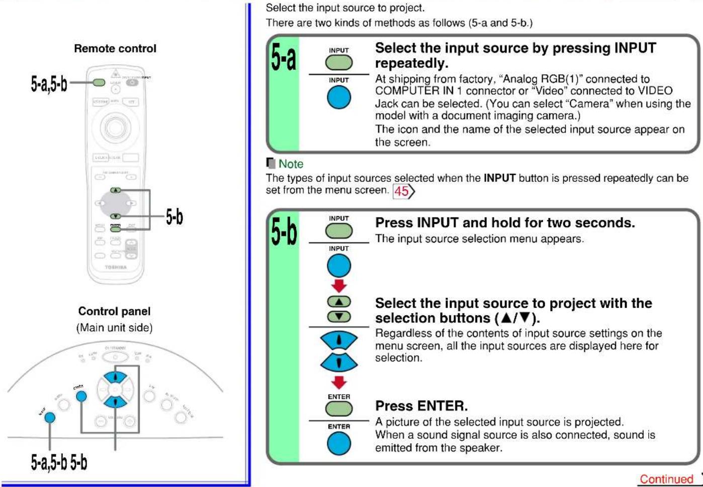 TOSHIBA TLP791 - Projection on the screen (continued) - 2