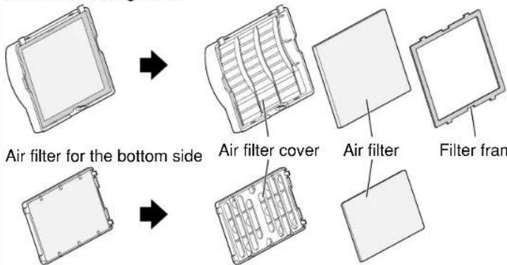 Air filter for the bottom side Air filter cover Air filter Filter fran
