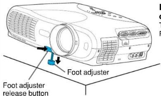 Foot adjuster foot adjuster release button