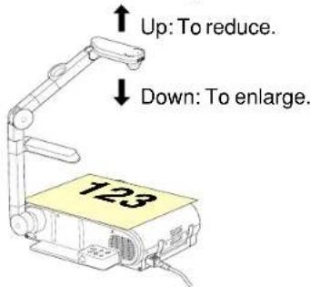 Up: To reduce. Down: To enlarge. 123