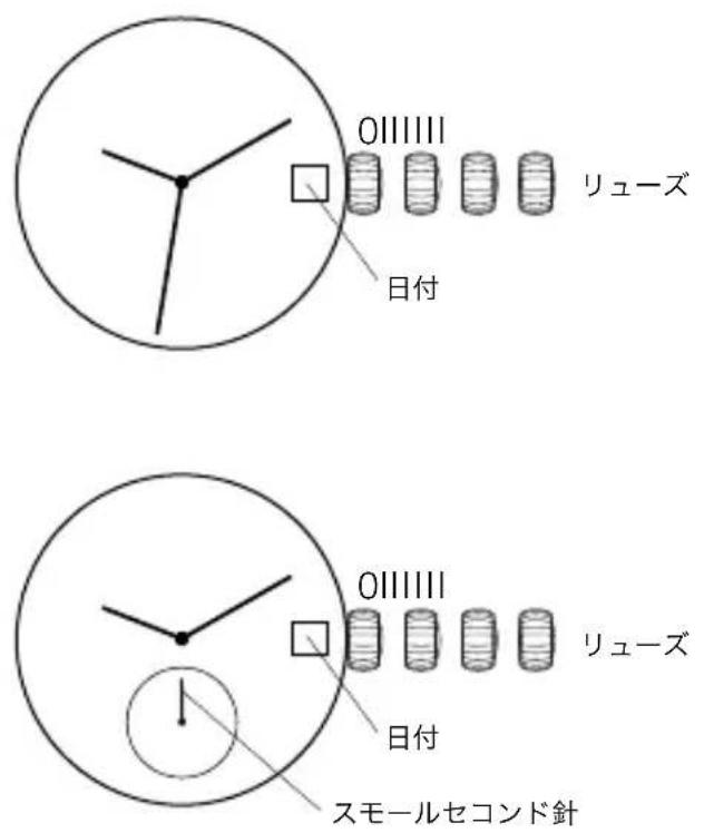 OIIIII 日付 リューズ OIIIII 日付 リューズ スモールセコンド針