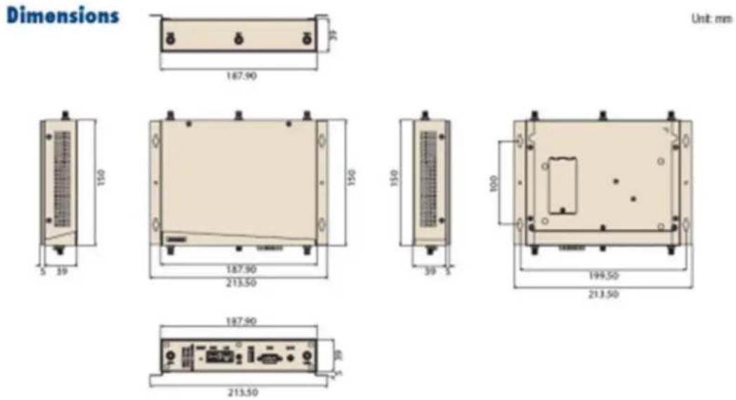Dimensions Unit: mm 187.90 25 150 150 150 39 5 100 199.50 213.50 187.90 213.50 213.50