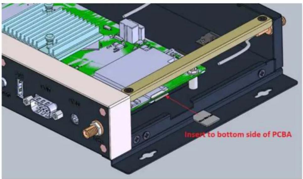 Insert to bottom side of PCBA