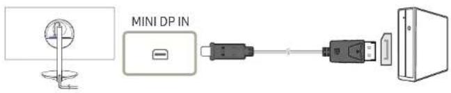 SAMSUNG C32H711QEE - Koneksi Menggunakan Kabel DP-MINI DP - 2
