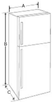 LG GR-F802HMHU - O'Ichamlar va oraliqlar - 1