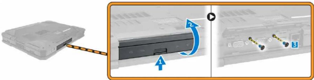DELL Latitude 5404 Rugged - Memasang Konektor Drive Optik - 2