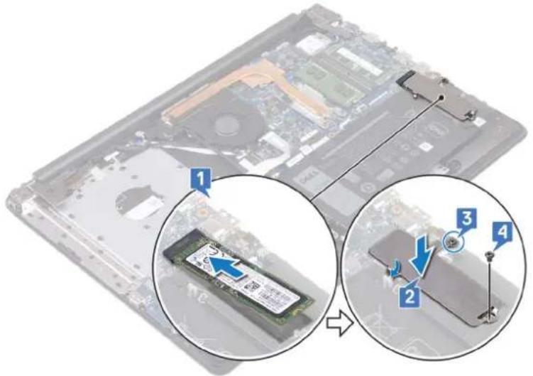 DELL Inspiron 3793 - Prosedur untuk memasang kembali solid-state drive M.2 2230 - 3
