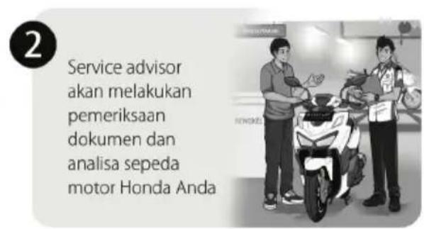 2 Service advisor akan melakukan pemeriksaan dokumen dan analisa sepeda motor Honda Anda