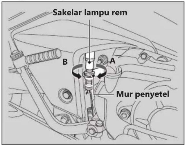 Sakelar lampu rem B A Mur penyetel