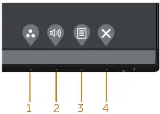 DELL 2319NX - Menggunakan Kontrol Panel di Depan - 1