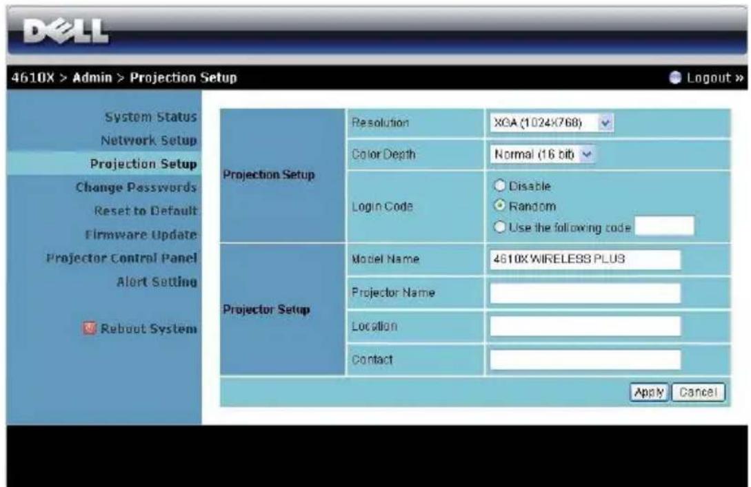 DELL 4610X - Projection Setup (Konfigurasi Proyeksi) - 1