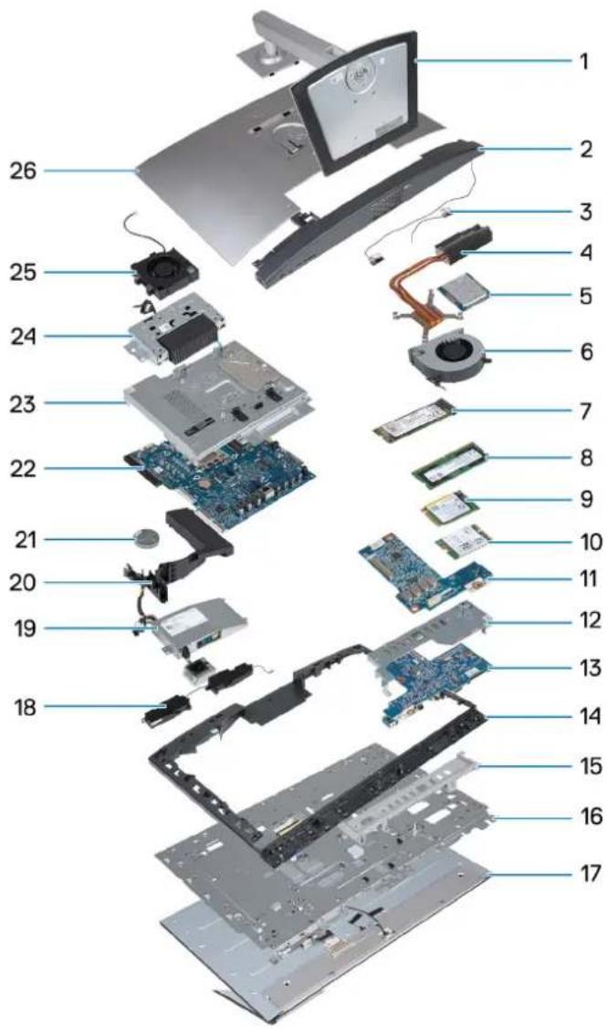 DELL OptiPlex All-in-One 7410 - Komponen utama OptiPlex All-in-One 7410 - 1