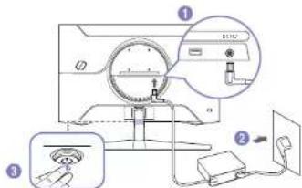 SAMSUNG C27G55TQWE - Menghubungkan Daya - 1