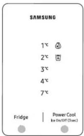 SAMSUNG 1°C 2°C 3°C 4°C 7°C Fridge | Power Cool Ice On/Off (3sec)