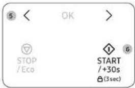 5 < OK > STOP /Eco START /+30s (3sec)