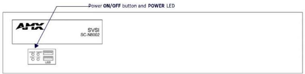 Power ON/OFF button and POWER LED AMX SVSI SC-NB002 START POWER SELECT 250 USB