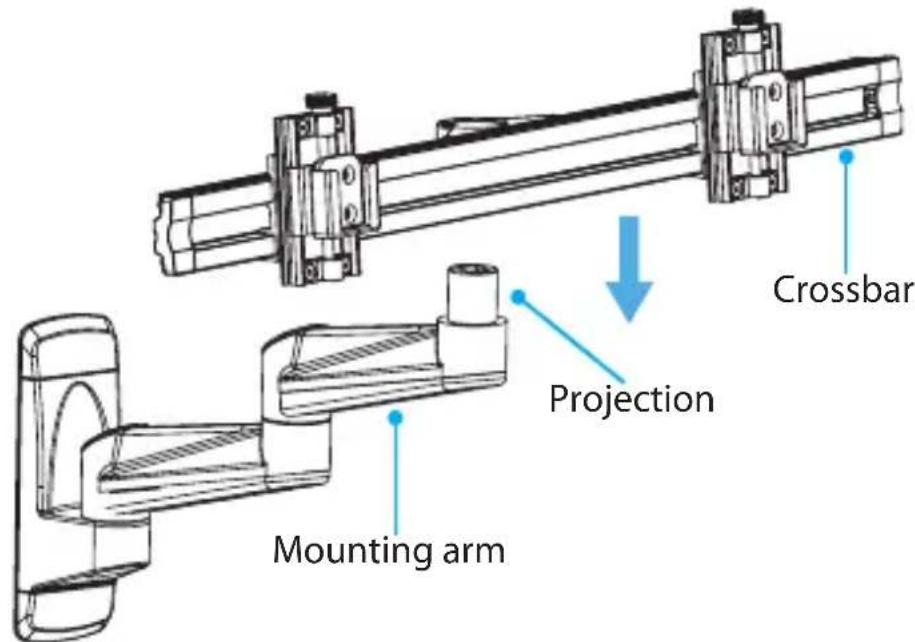 Mounting arm Projection Crossbar