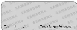SAMSUNG UA55DUE800K - KARTU GARANSI - 1