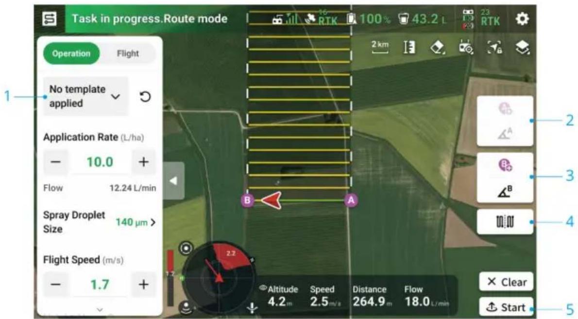 DJI Agras T70P - Melakukan Operasi Rute A-B - 1