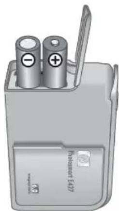 HP Photosmart E427v - Install the batteries - 2