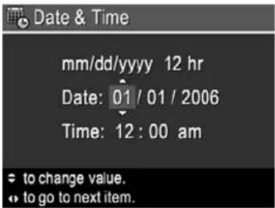 HP Photosmart E427v - Set the date and time - 1