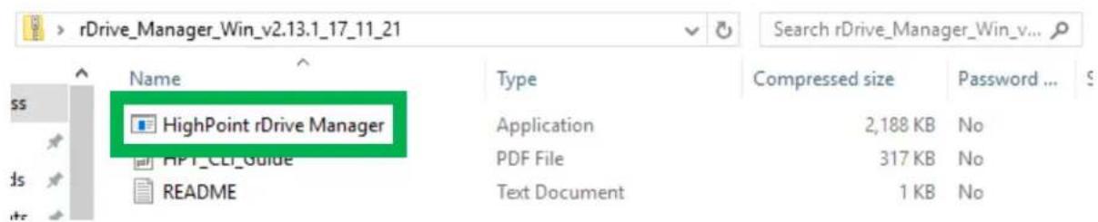 Highpoint rDrive 6628TW - Installing the HighPoint rDrive Manager - 1