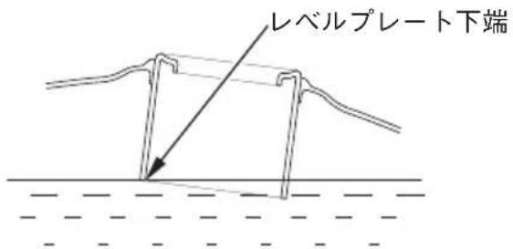 レベルプレート下端