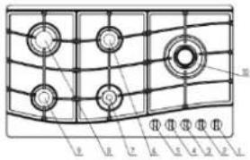 Technical diagram showing a grid layout with labeled circular components and annotations like 'L1', 'L2', 'M', 'M', 'M', 'M', 'M', 'M'.