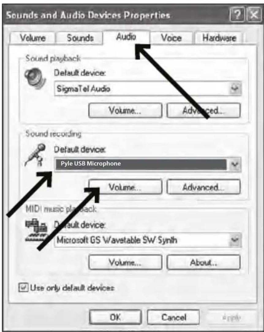 Pyle PDMIUSBLP14 - Select Sounds and Audio Devices. - 2
