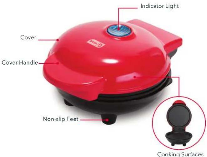 Dash DMSW002BK - PARTS & FEATURES USING YOUR MINI MAKER GRIDDLE - 1