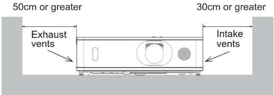 50cm or greater 30cm or greater Exhaust vents Intake vents
