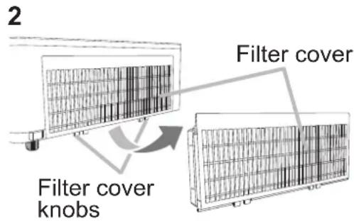 2 Filter cover Filter cover knobs
