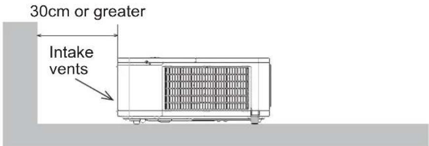 30cm or greater Intake vents