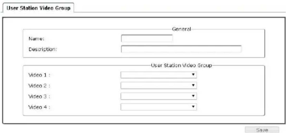 User Station Video Group Name: Description: General User Station Video Group Video 1 : Video 2 : Video 3 : Video 4 :