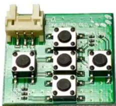 Close-up of a green printed circuit board with multiple black components and gold connectors (no visible text or symbols)