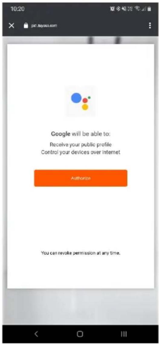 10:20 Google will be able to: Receive your public profile Control your devices over internet Authorize You can revoke permission at any time.