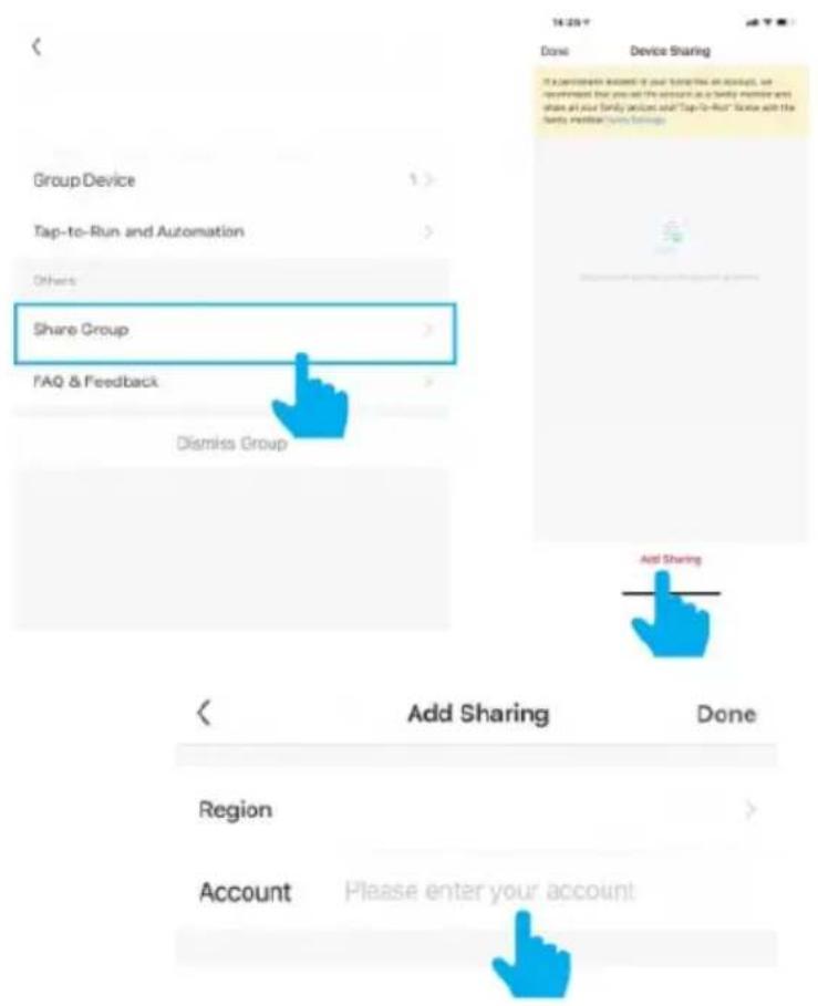 Group Device Tap-to-Run and Automation Others Share Group FAQ & Feedback Dismiss Group Add Sharing Done Device Sharing If a recommendation amount is your family size (all displayed), we recommend that you are the account as a family member and share all your family members and "Tap-To-Rail" serve all the family member's home settings. Add Sharing < Add Sharing Done Region Account Please enter your account