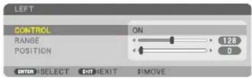LEFT CONTROL ON RANGE 128 POSITION 0 ENTER SELECT Ctrl EXIT D/MOVE